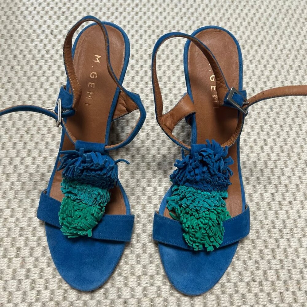 M. Gemi Wedge Strappy Sandal with Suede Upper Size 8 (38.5)